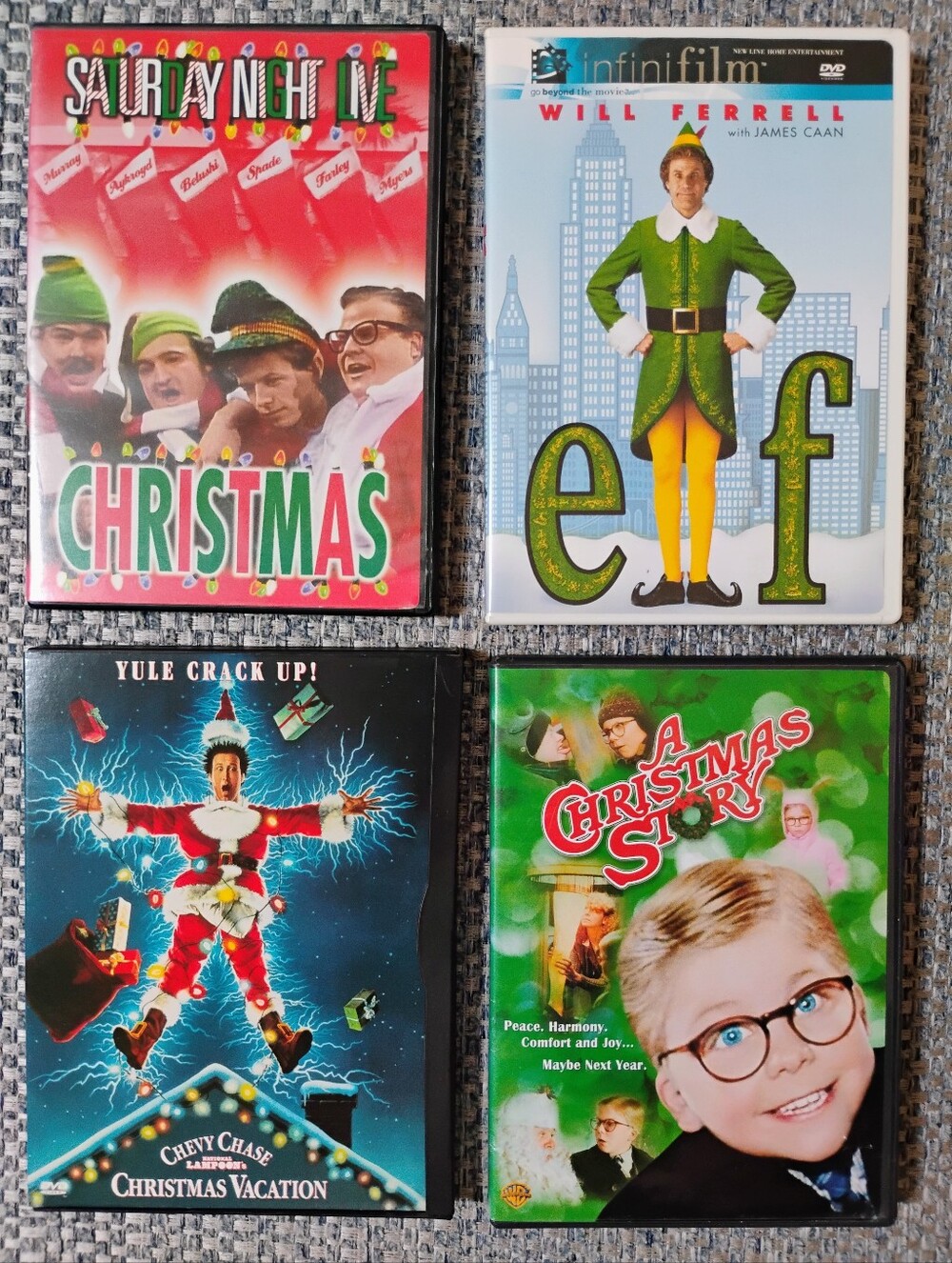 Christmas DVD Bundle - Elf, Christmas Vacation, Christmas Story, SNL - Lot of 4